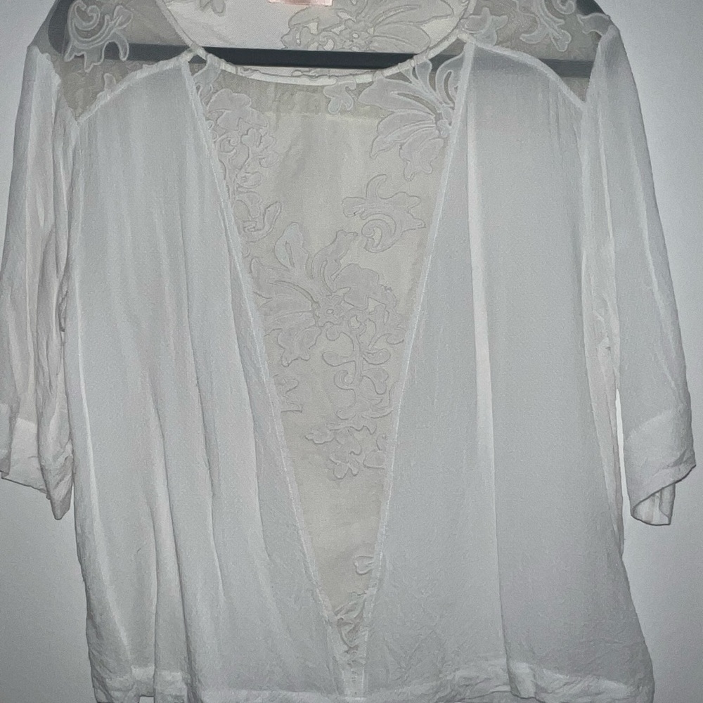 Sheer White Floral Blouse